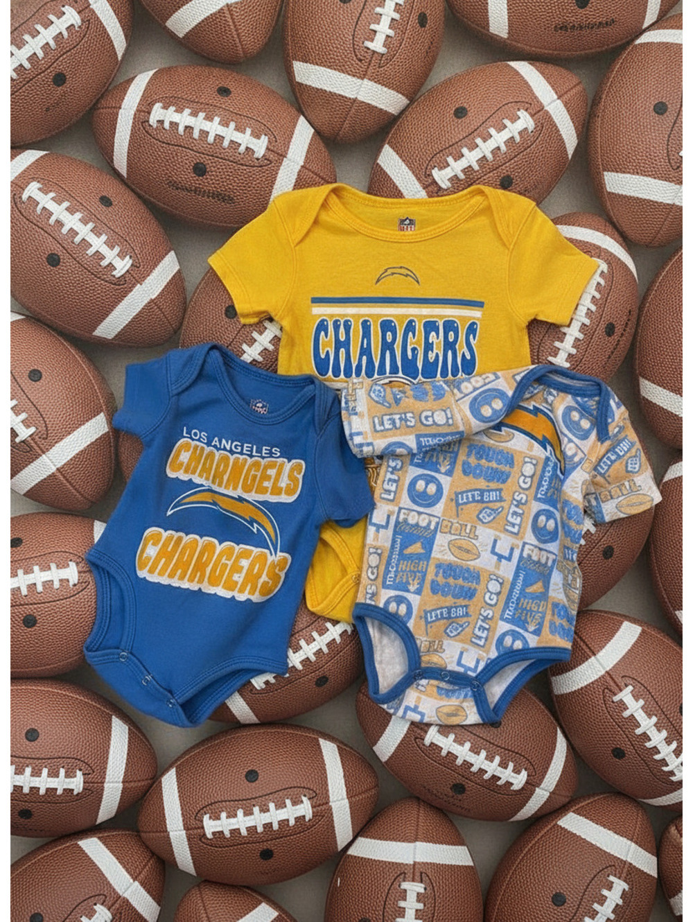 Los Angeles Chargers⚡️Baby Bodysuits - Set of 3 Size 0-3 months